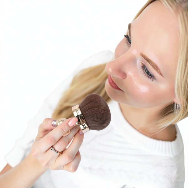 Brosse de maquillage Générique Or rose application rapide-2