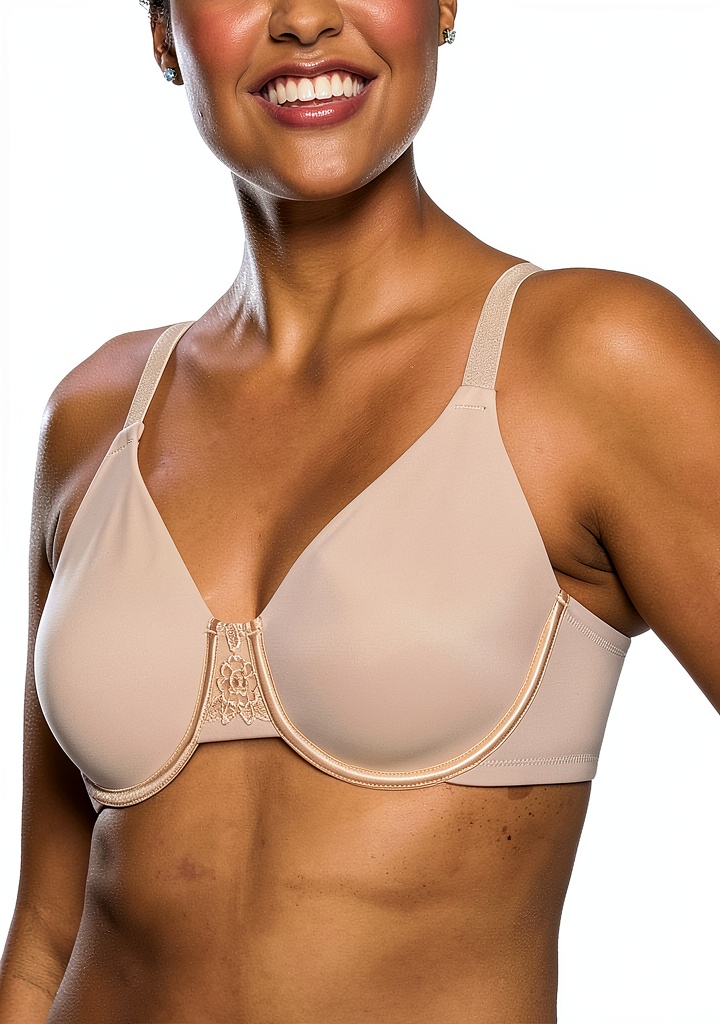 Soutien-gorge minimiseur Vanity Fair porté sur une femme en tenue quotidienne