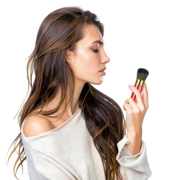 Pinceau à poudre Générique petit format léger maquillage-8